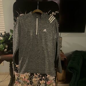 Adidas Heathered Gray Golf Pullover